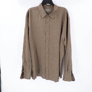 Thursday Boot Co. Shirt Mens 2XL Linen Athletic Fit Button Front long sleeve